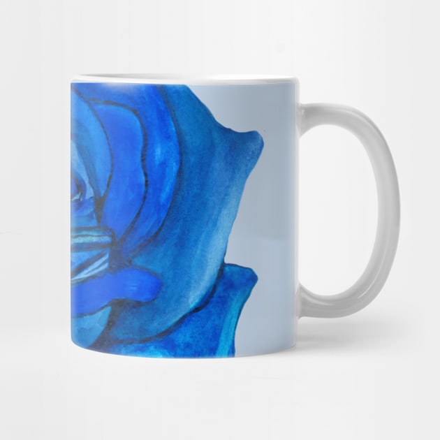 Blue rose flower by deadblackpony